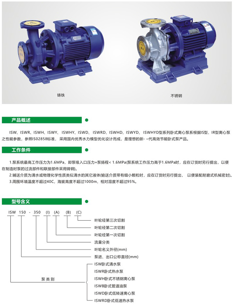 ISW單級單吸立式管道離心泵